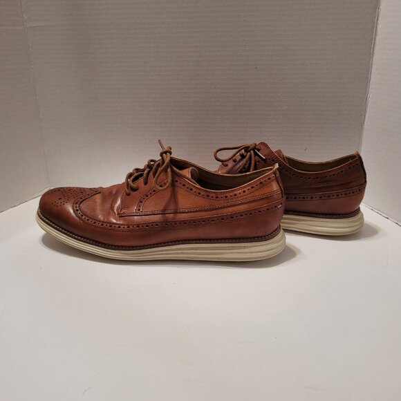 Cole Haan Grand.os Shoes Men's Oxford Wingtip Brown Woodbury Office Shoes 10.5M - Picture 2 of 12
